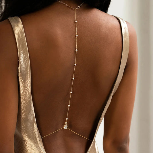 Fashion Bridal Back Chain Jewelry Pearl Underwear for Wedding