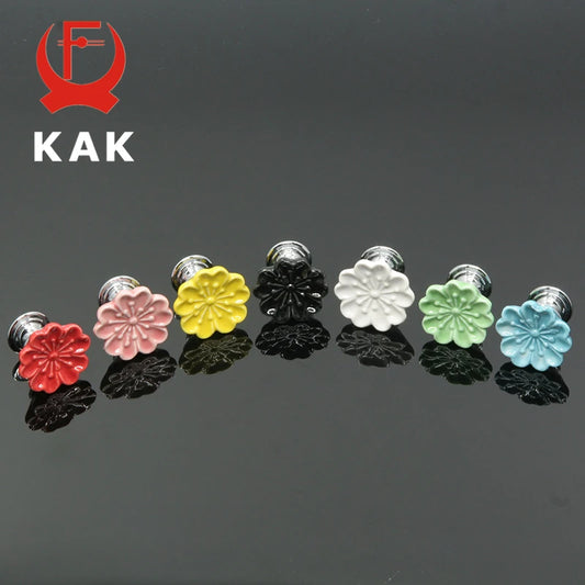 KAK Orchid Ceramic Handles Drawer Knobs