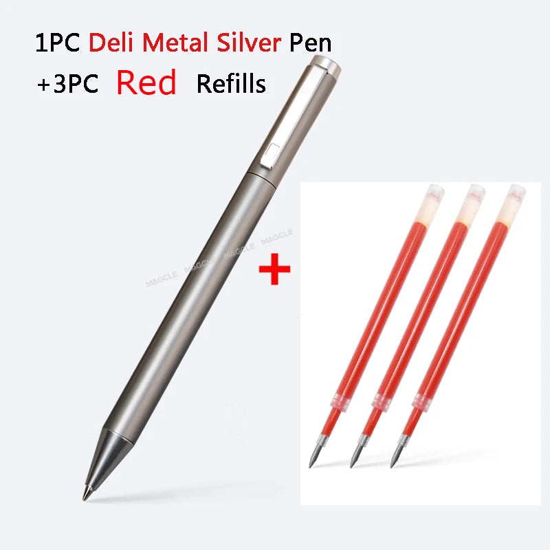 Deli Metal Sign Pen Pens Gold / Silver Gel Pen 0.5mm Refils Gold Silver PREMEC