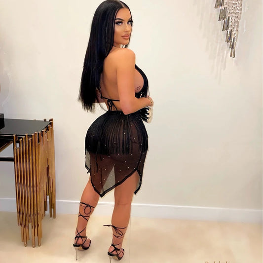 Tight Tassel Hot Diamond Sexy Dress
