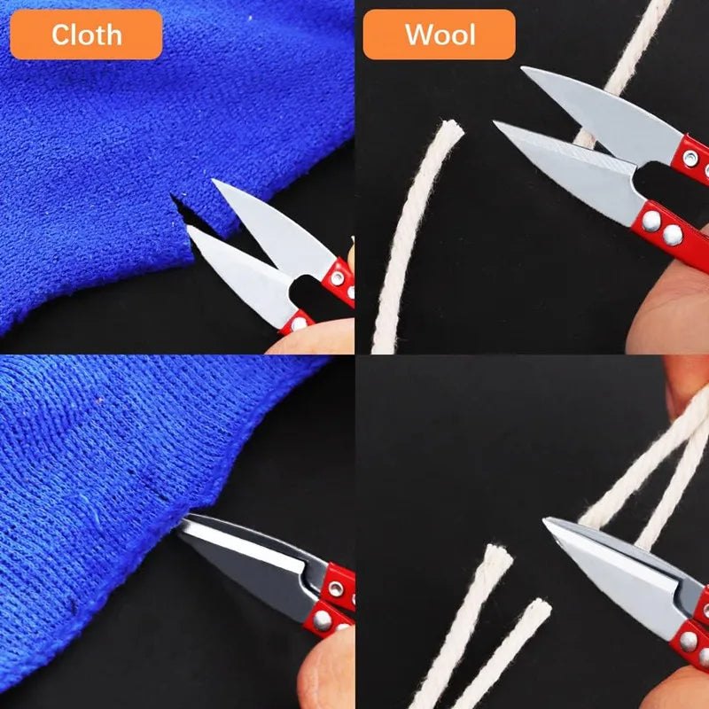 3/5/10/12pcs Yarn Shears Cutting Sewing Scissors Shears Cross Stitch Embroidery Scissor U Thread Scissors for Fabric DIY
