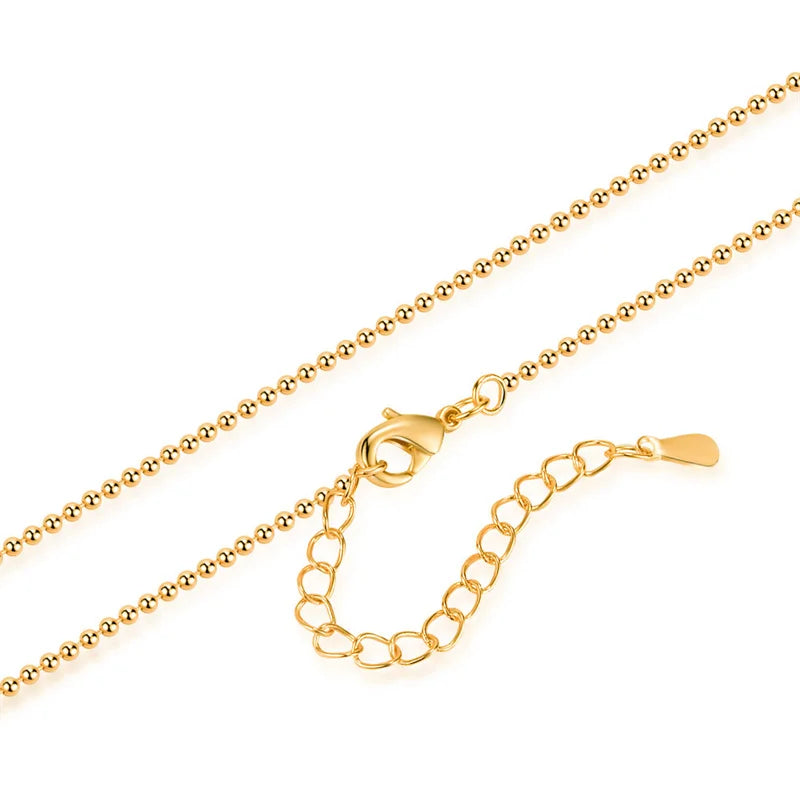 New Necklace 18k Gold Necklace Light Bead Gold Chain Women's Jewelry
