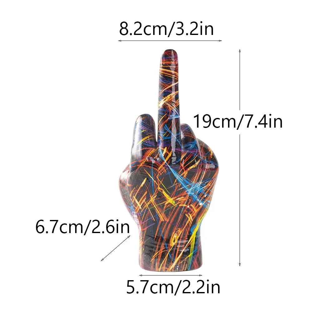 Graffiti Middle Finger Figurines Pop Street Art Statue Desktop Living Room Home Decoration Accessories Mantel Bookshelf Interior