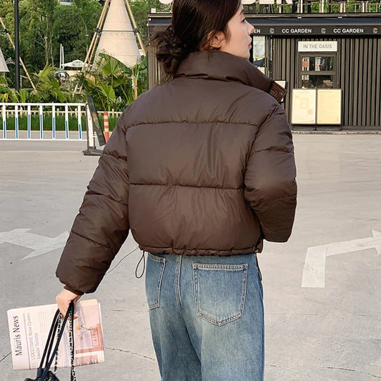 Coat Zipper Puffer Jacket Korean Fashion Cotton-padded Jacket