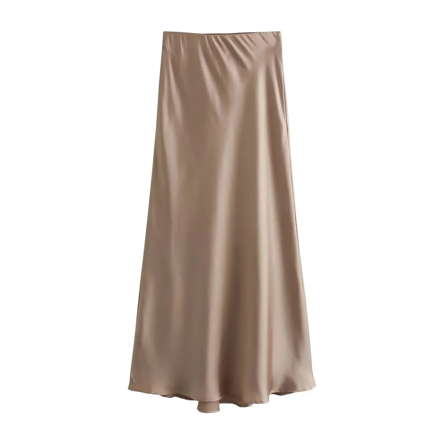 Satin Skirt High Waist Elegant Long Skirts