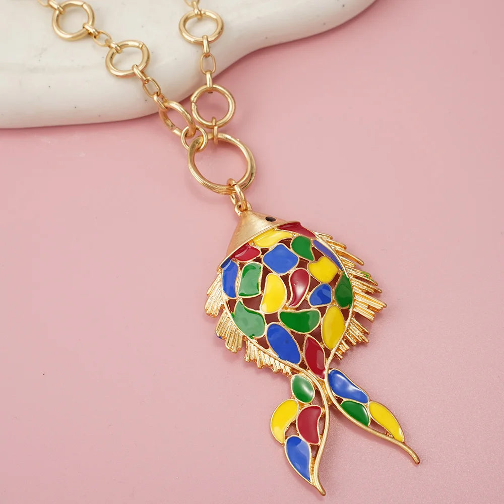 Necklace Fish pendant Aesthetics Jewelry Birthday Present Stainless Steel