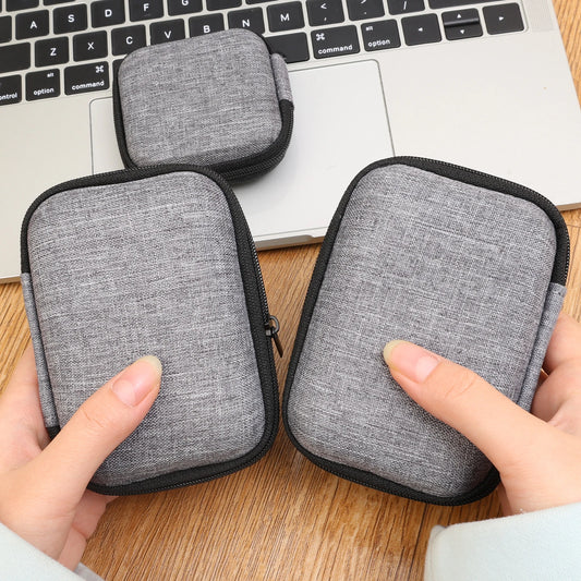 Leather EVA Digital Accessories Storage Bag