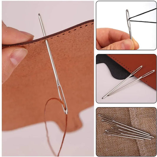 18/12pcs 7/6/5.3cm 3 Sizes Large Leather Hand Sewing Needles