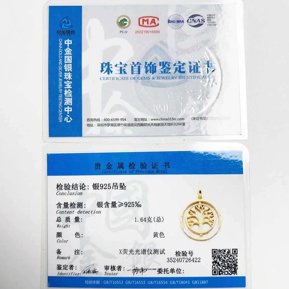 Necklace Life Tree Romantic Brand New Link Chain Fine Jewelry Europe 925 Stering Silver