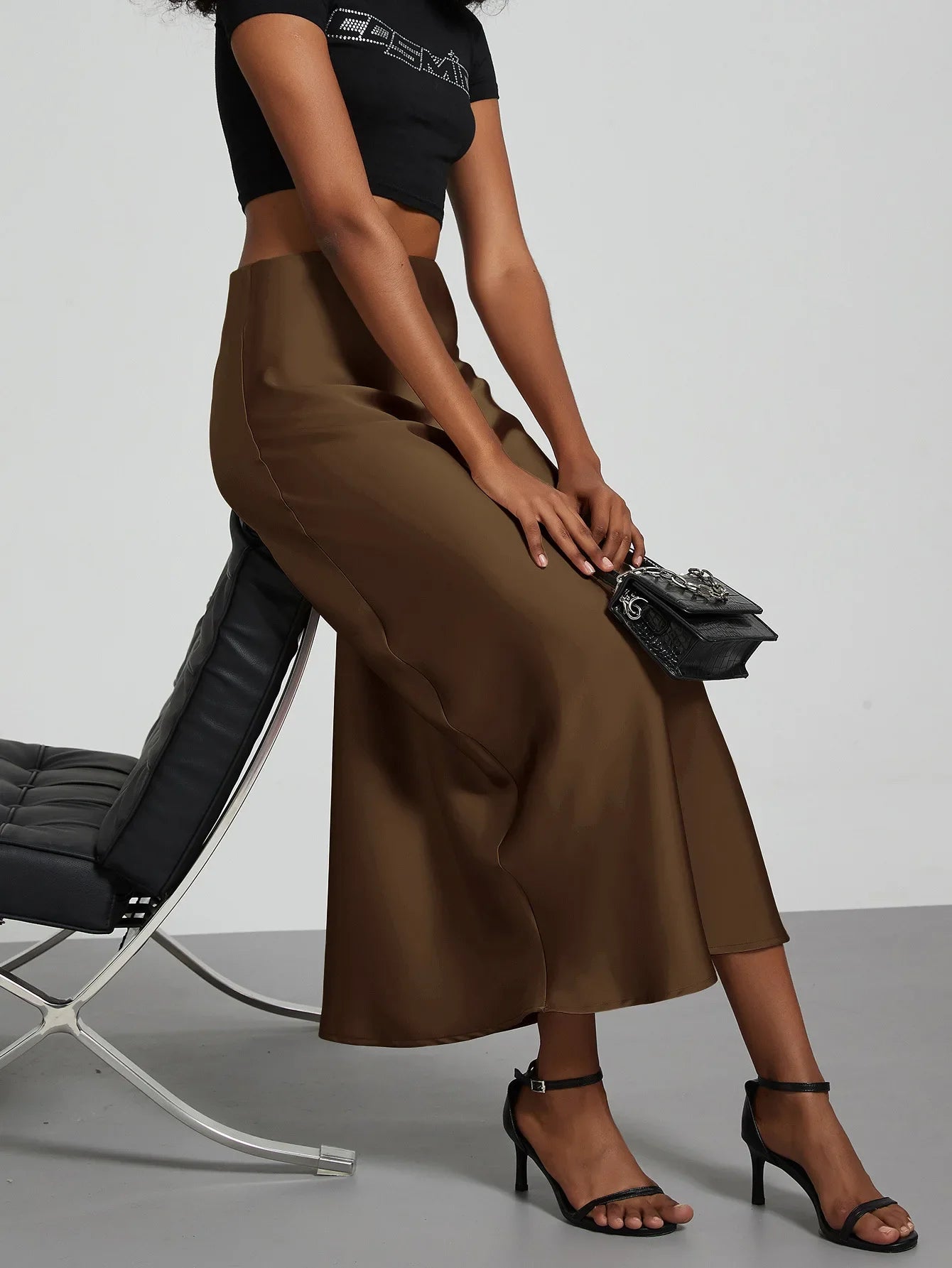 Elegant Fashionable European Style Midi Skirt