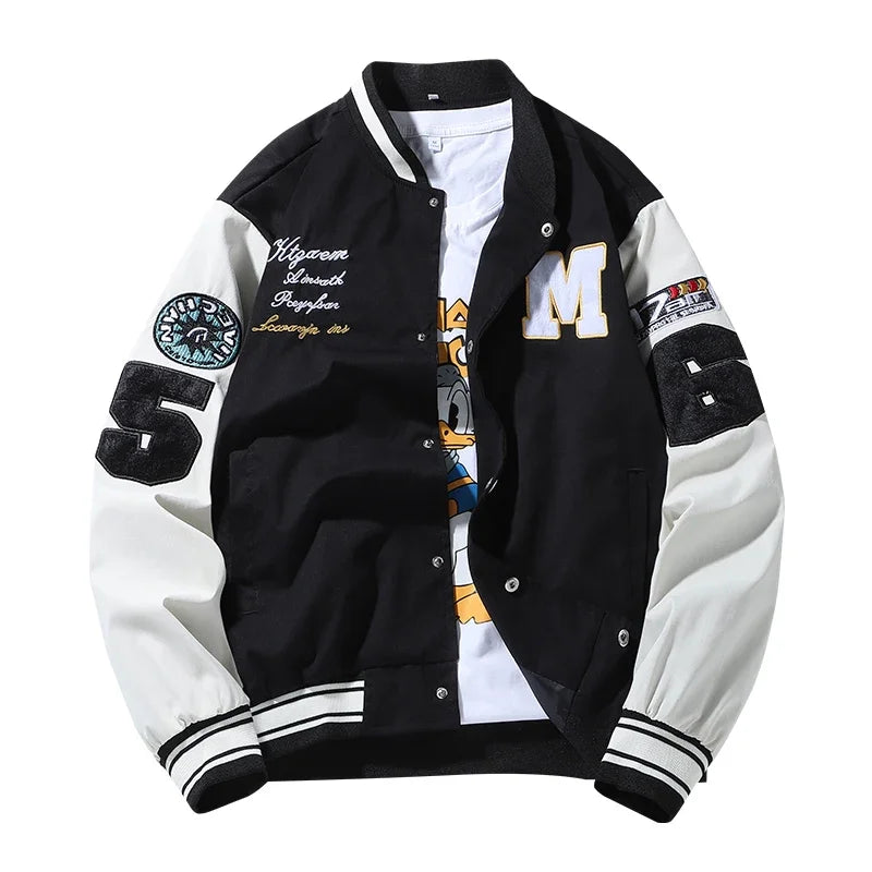 Mens Clothes Loose Fashion Baseball Uniform Outdoor Biker Travel Coat