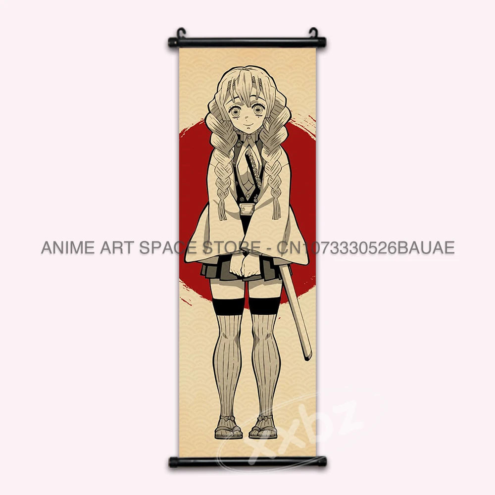Demon Slayer Hanging Painting Modern Wall Artwork Scroll Picture Canvas