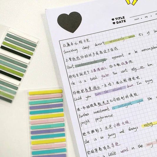 300 Sheets Colorful Stickers Transparent Fluorescent Index Tabs