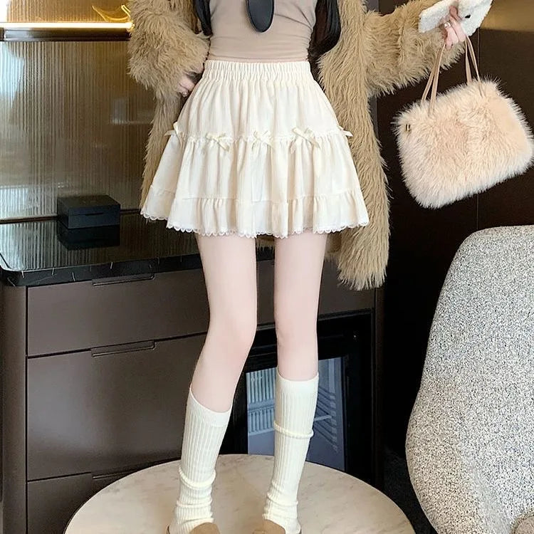 High Waist Cake Lace PuffyAShort Skirt
