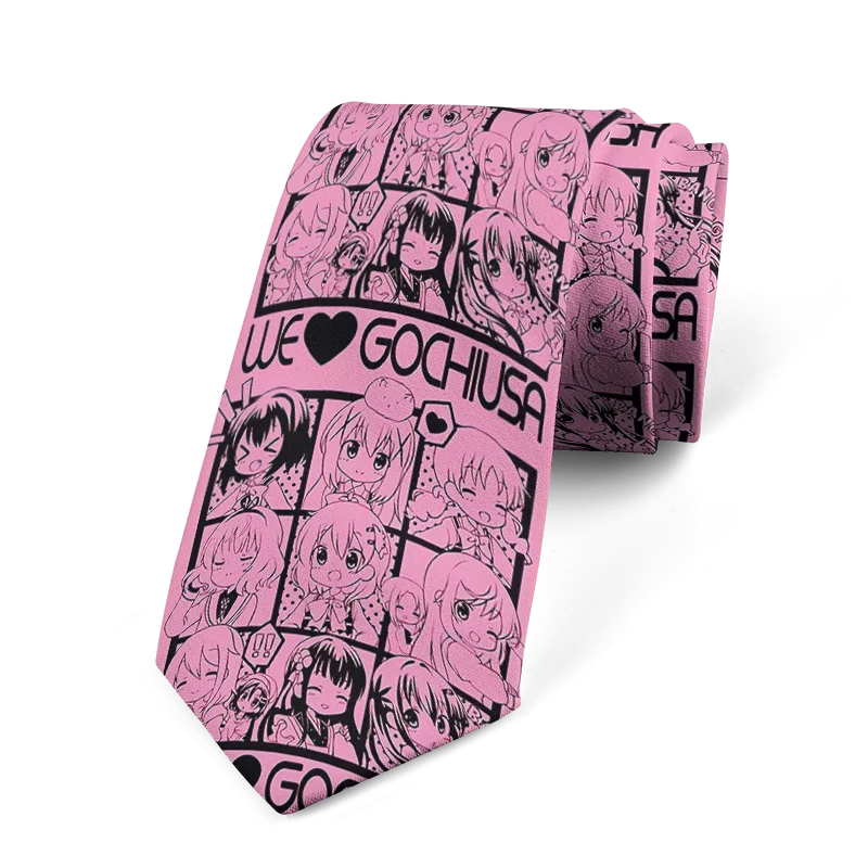 Anime cartoon printing men's tie unisex casual creative tie