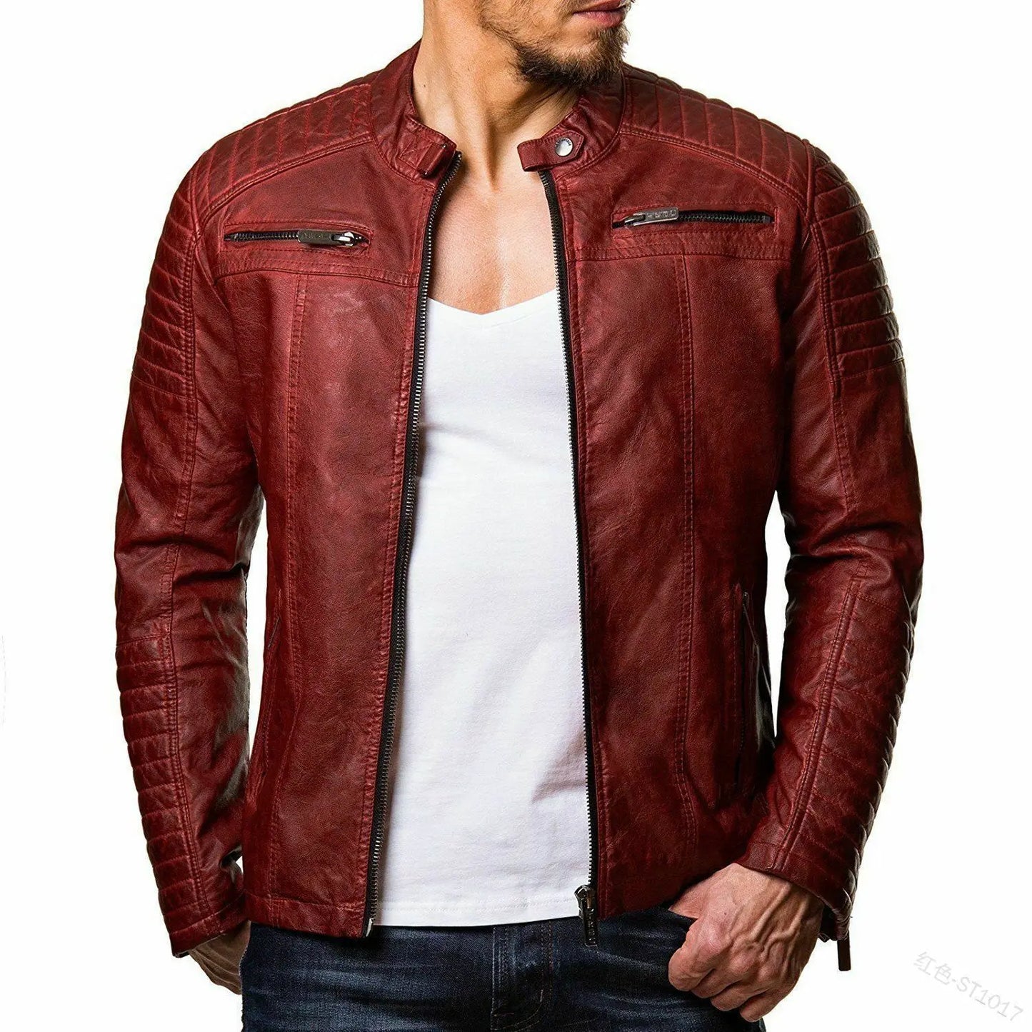 Fashion Men Leather Coat Slimming Spring Autumn New Leisure Coat Motorcycle