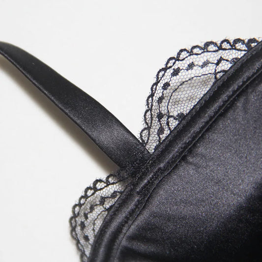 Underwear Set 1/2 Cup Bra and Mesh Panties