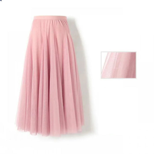 High Waist Pleated Long Skirt