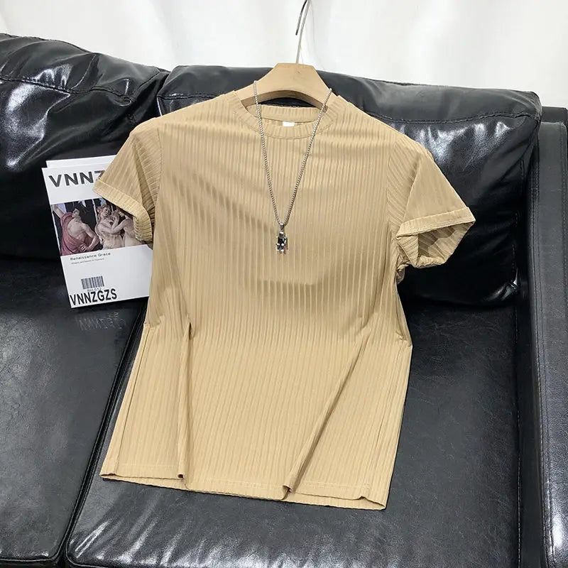 Men's Clothing Silk Quick Dry Short Sleeve T-Shirt