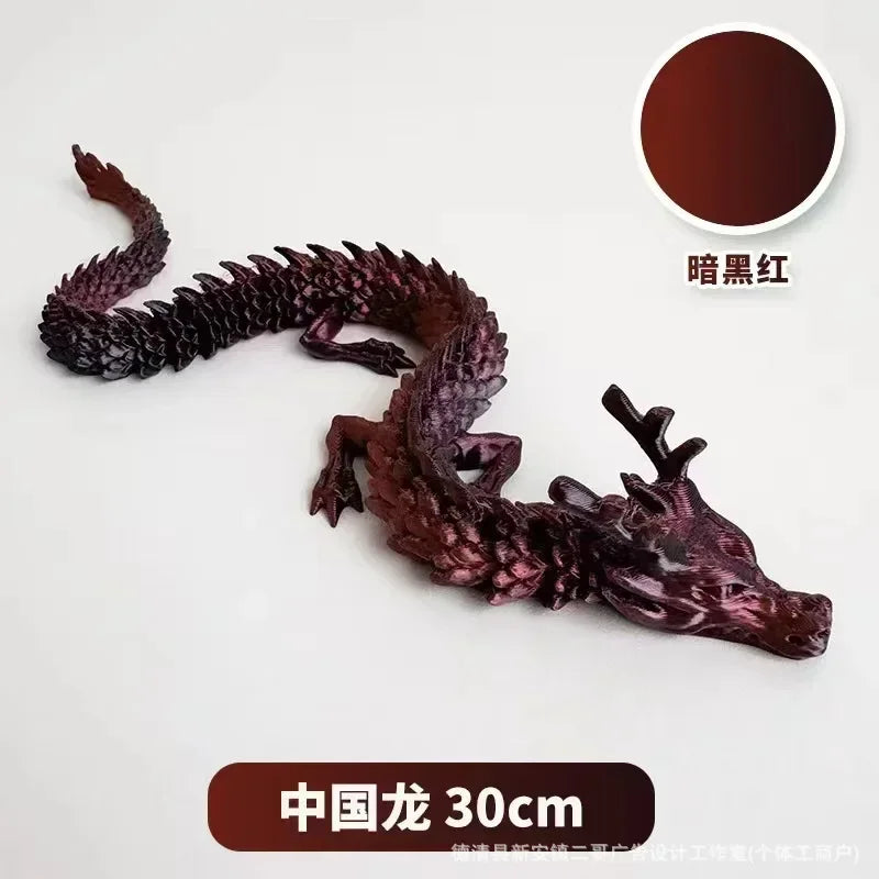 3D Printed Dragon Ornaments Luminous Chinese Long Flexible Articulated