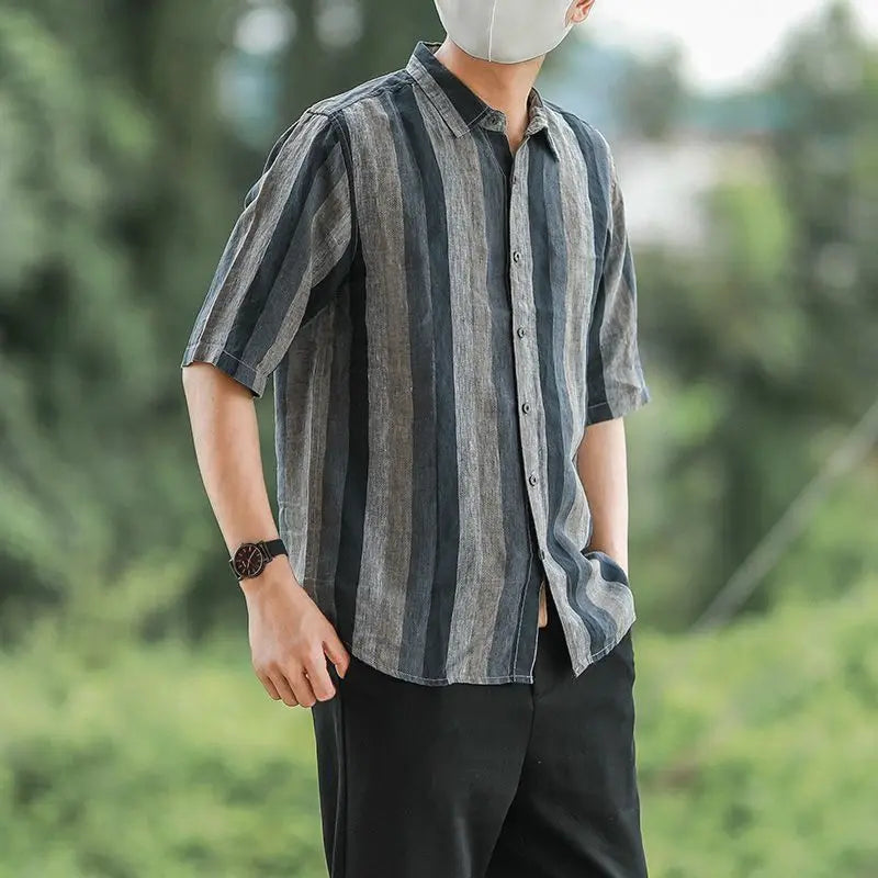 Men's Clothing Elegant Striped Men's Shirt Formal Business Casual Wear Comfortable Fabric Long Sleeve Classic Fashion