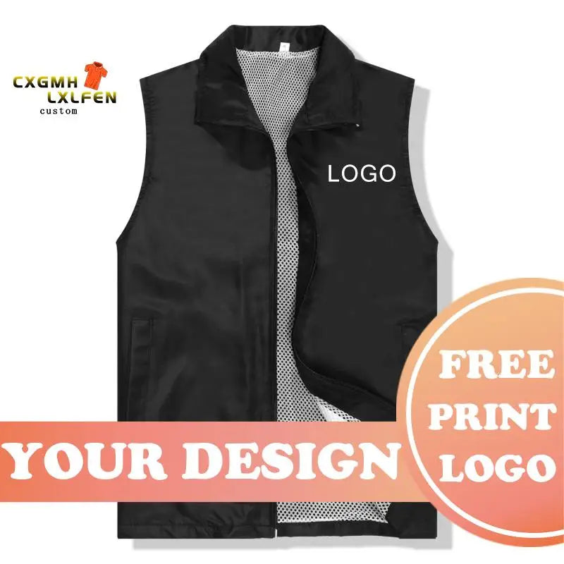 Men's Custom Made Design Vests Photo Print Logo Text