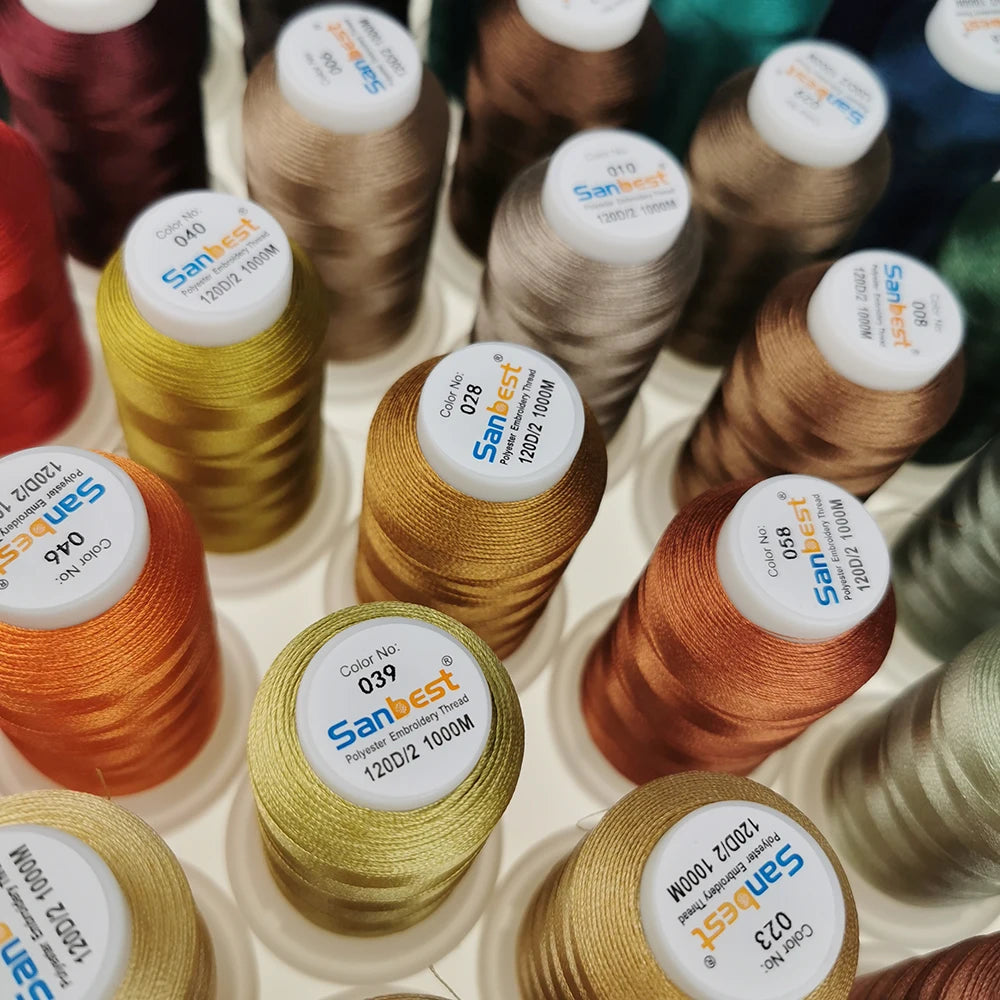 Sanbest Polyester Embroidery Thread High Strength 120D/2 1000m
