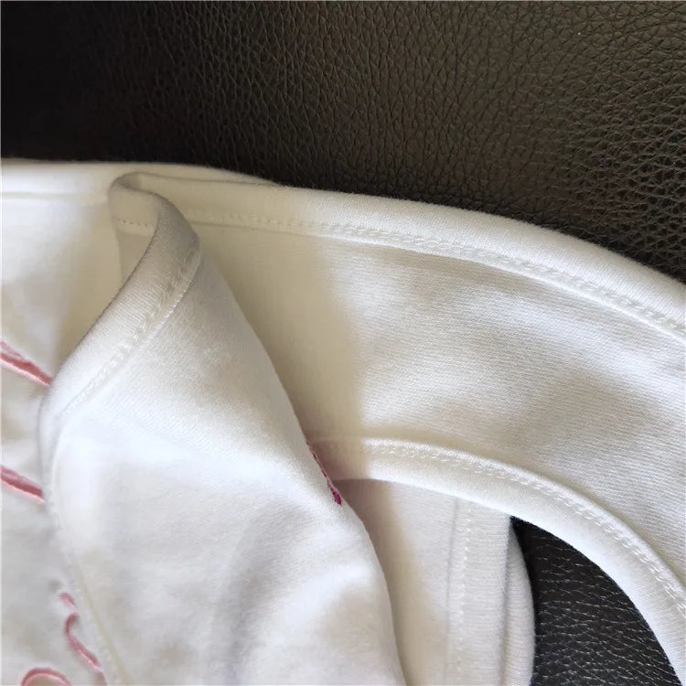 Name Personalised Baby bib 100% cotton White Newborn