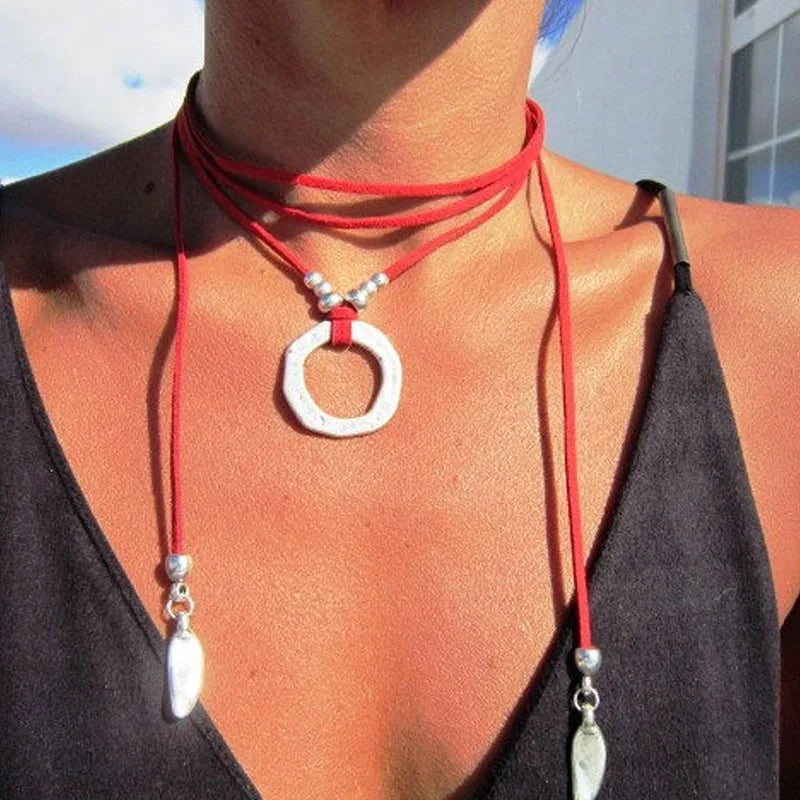 wrap necklace minimal necklace Boho jewelry