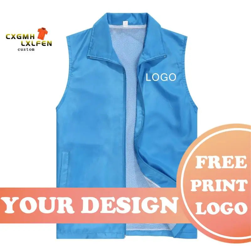 Men's Custom Made Design Vests Photo Print Logo Text