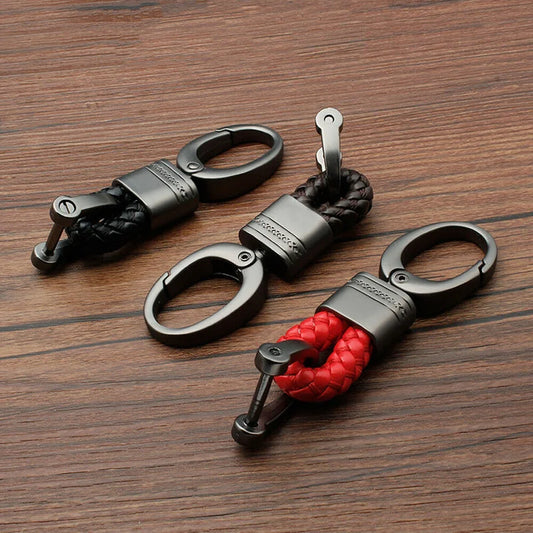 Men's Creative Metal Leather Key Chain Ring Keyfob