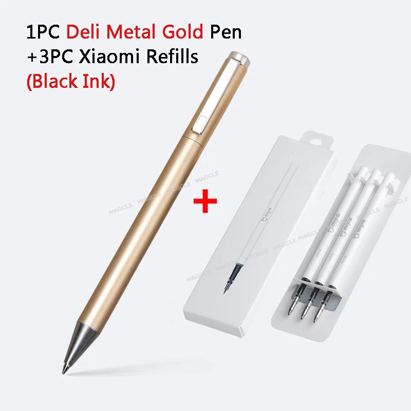 Deli Metal Sign Pen Pens Gold / Silver Gel Pen 0.5mm Refils Gold Silver PREMEC