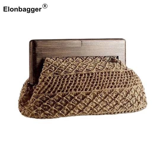 Big Size Two Color Black Or Special Wood Material Obag Handbag