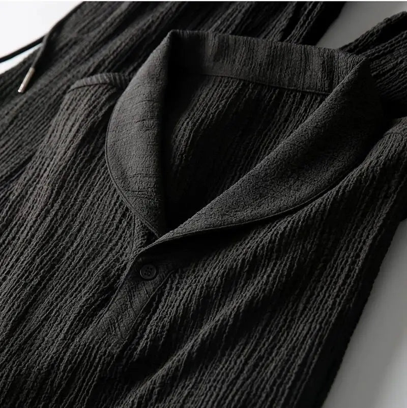 (Shirt+Trousers) Men Fashion Classic Shirt men Business Casual Shirts Men A Set