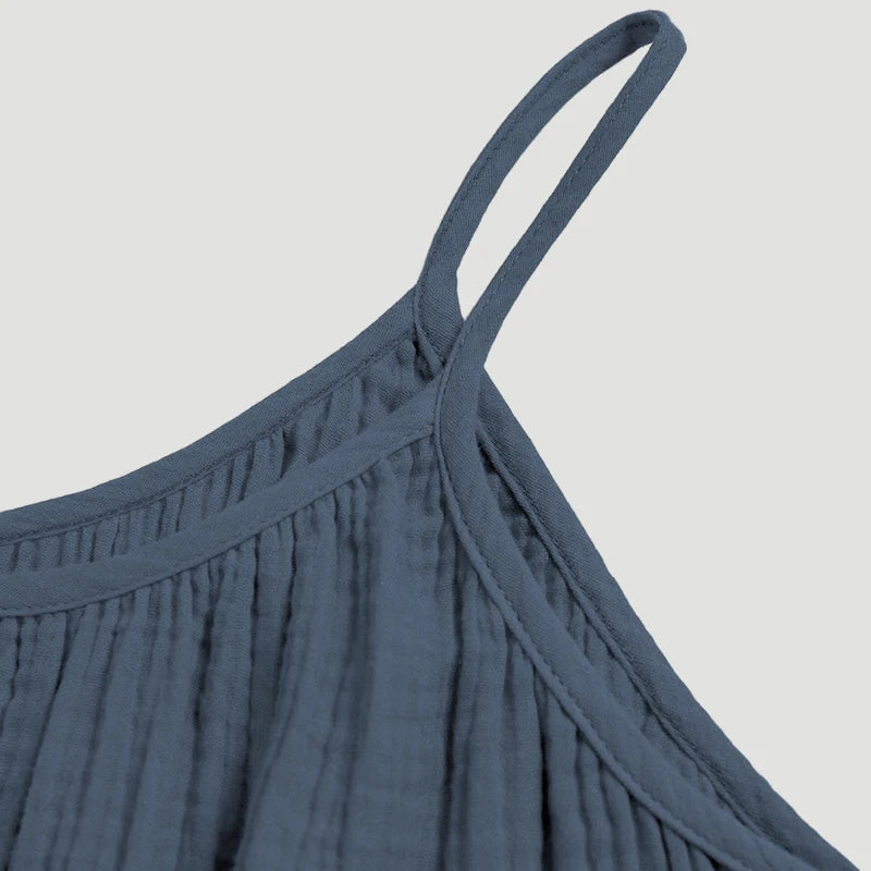 Long Dress Loose Solid Sleeveless Backless Streetwear Elegant