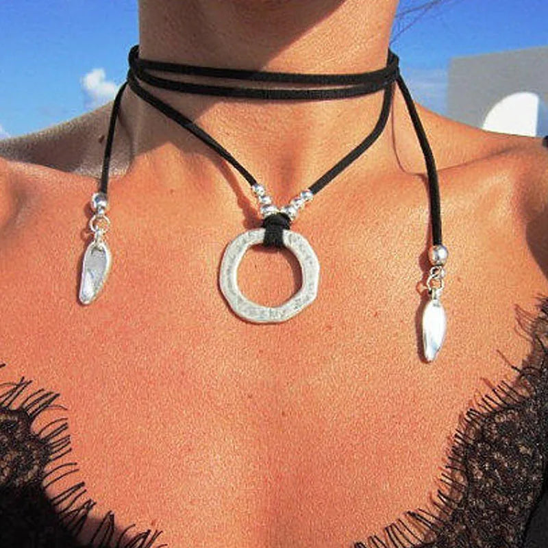 wrap necklace minimal necklace Boho jewelry