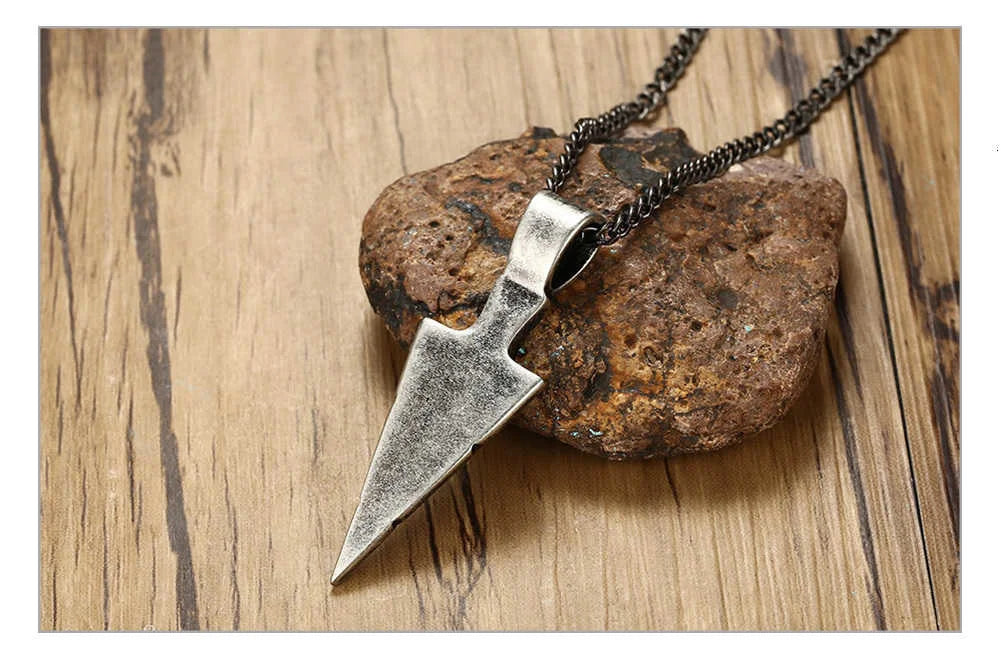 Mens Arrow Pendant Necklace for Men Stainless Steel