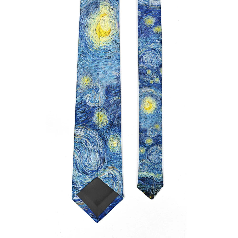 3D Printed 8cm Wide Men's Tie Van Gogh Oil Painting