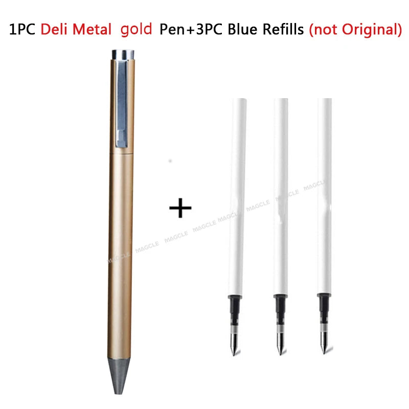 Deli Metal Sign Pen Pens Gold / Silver Gel Pen 0.5mm Refils Gold Silver PREMEC