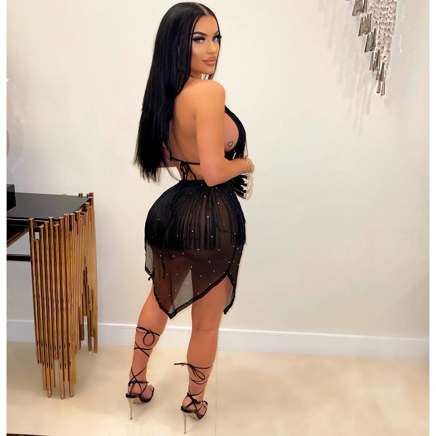 Tight Tassel Hot Diamond Sexy Dress