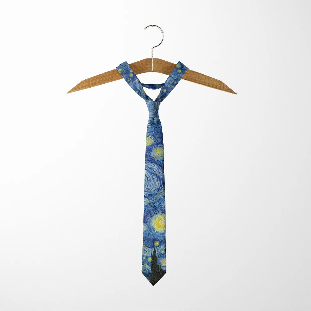 3D Printed 8cm Wide Men's Tie Van Gogh Oil Painting