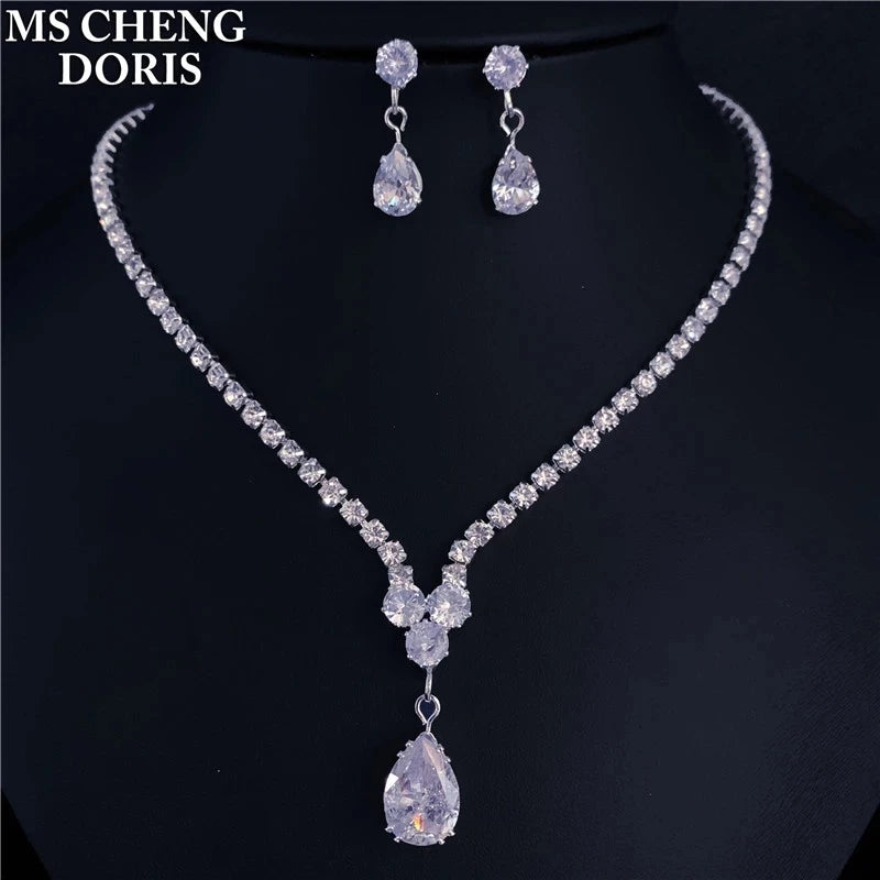 Fashion Wedding Bridal Jewelry Sets For Women Rhinestone Austrian Crystal