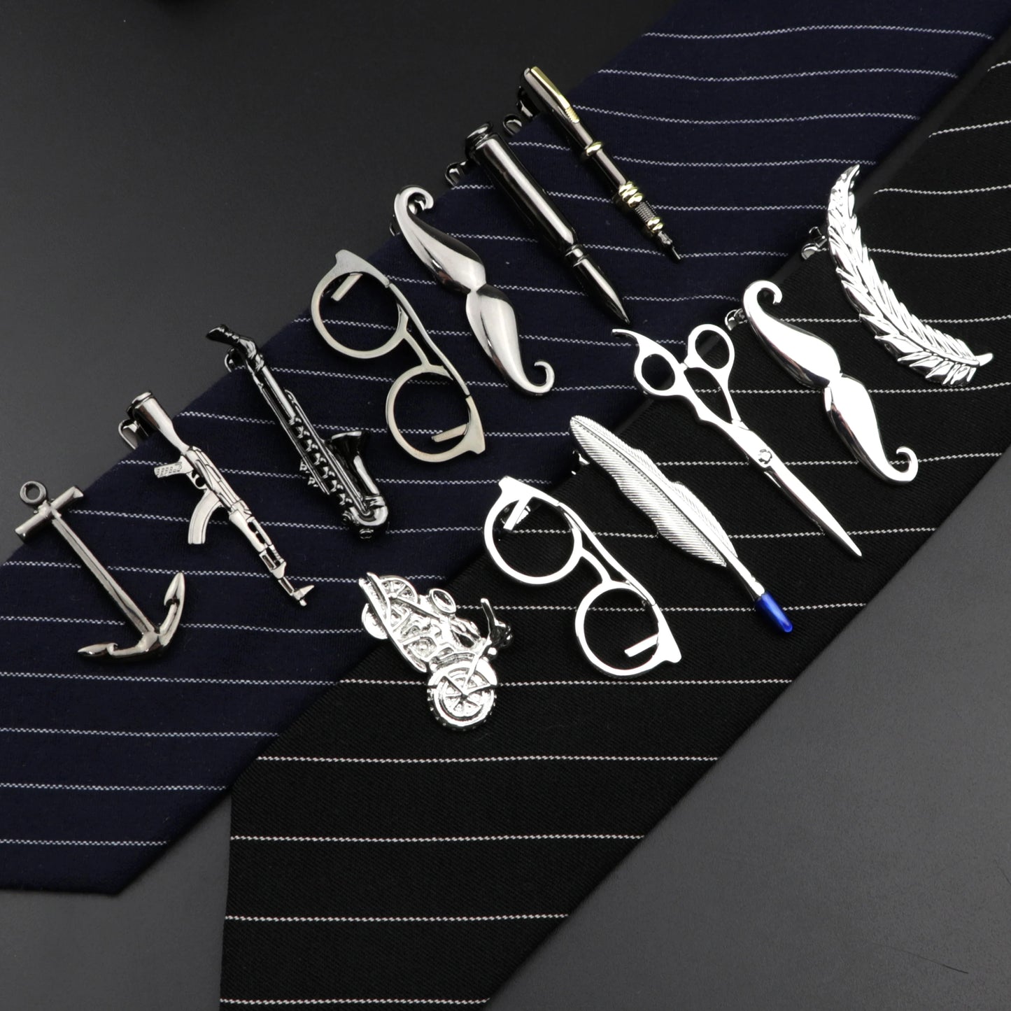Men's  Daily Tie Clips Accessories Chrome Stainless Tool Glasses Pen
