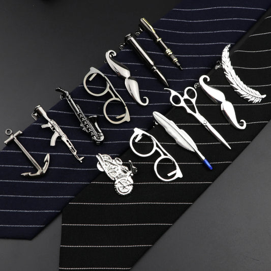 Men's  Daily Tie Clips Accessories Chrome Stainless Tool Glasses Pen