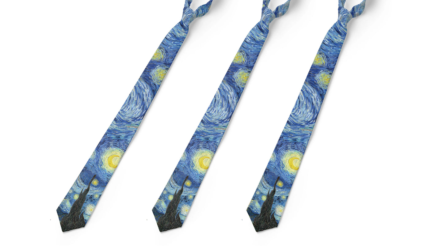 3D Printed 8cm Wide Men's Tie Van Gogh Oil Painting