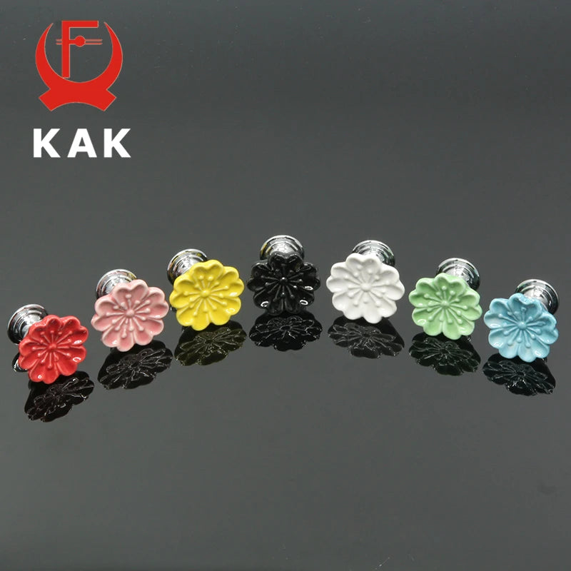 KAK Orchid Ceramic Handles Drawer Knobs