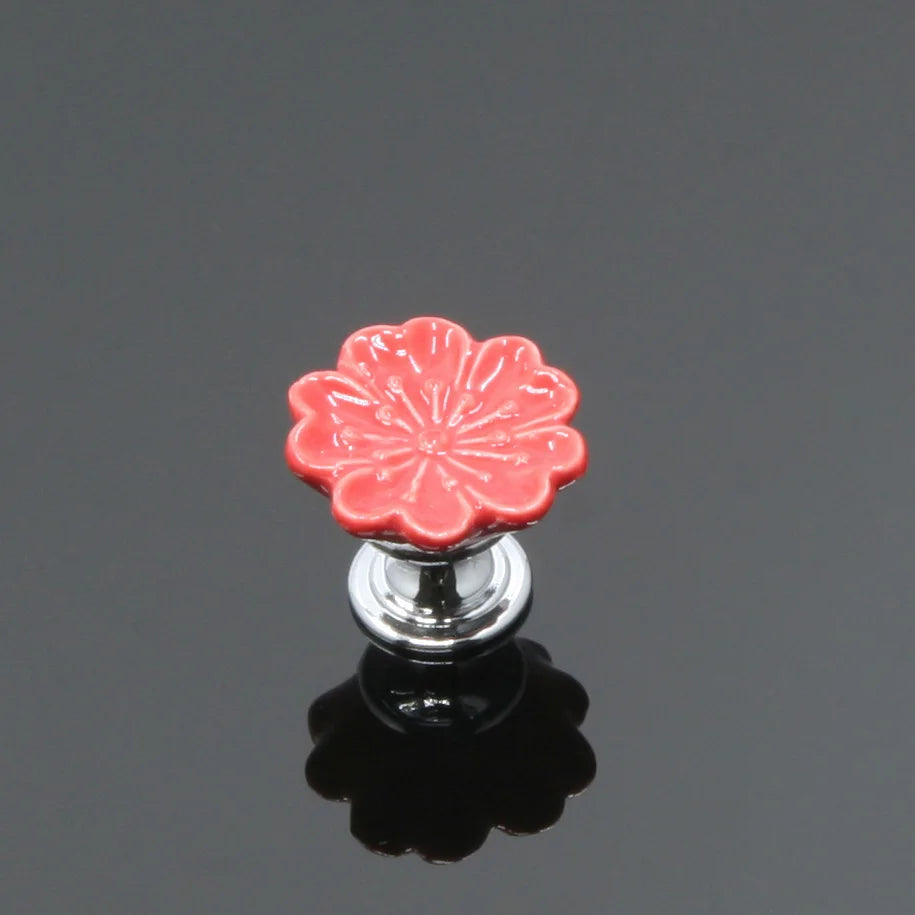 KAK Orchid Ceramic Handles Drawer Knobs