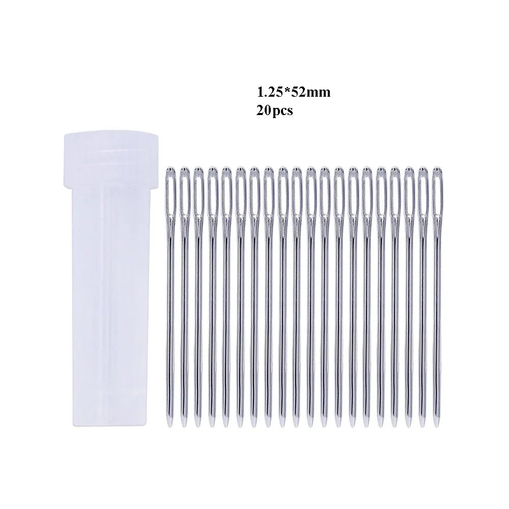 20/100PCS Large-Eye Blunt Point Tapestry Needles Hand Sewing Round Embroidery Silvery Needle DIY Apparel Sewing