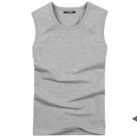 Mens Cotton T-Shirts V-Neck Sleeveless Muscle Tank Shirts Gym
