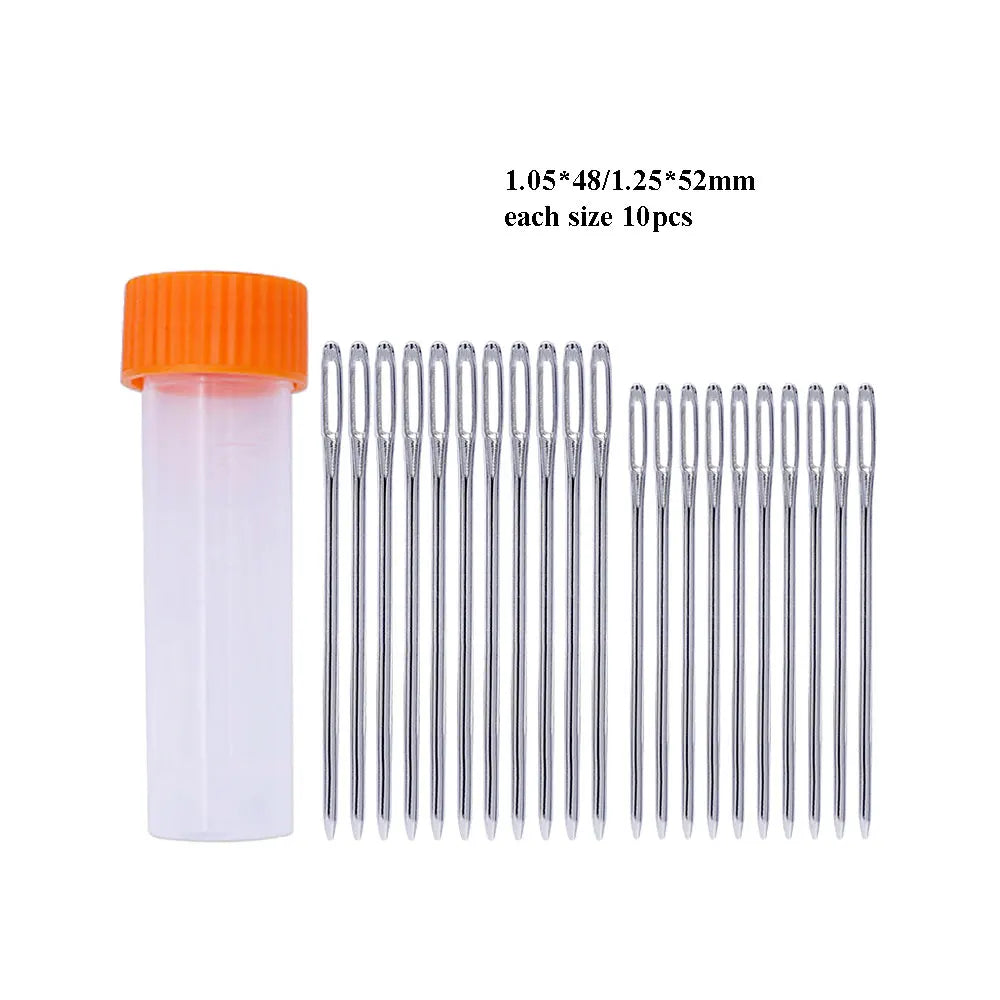 20/100PCS Large-Eye Blunt Point Tapestry Needles Hand Sewing Round Embroidery Silvery Needle DIY Apparel Sewing